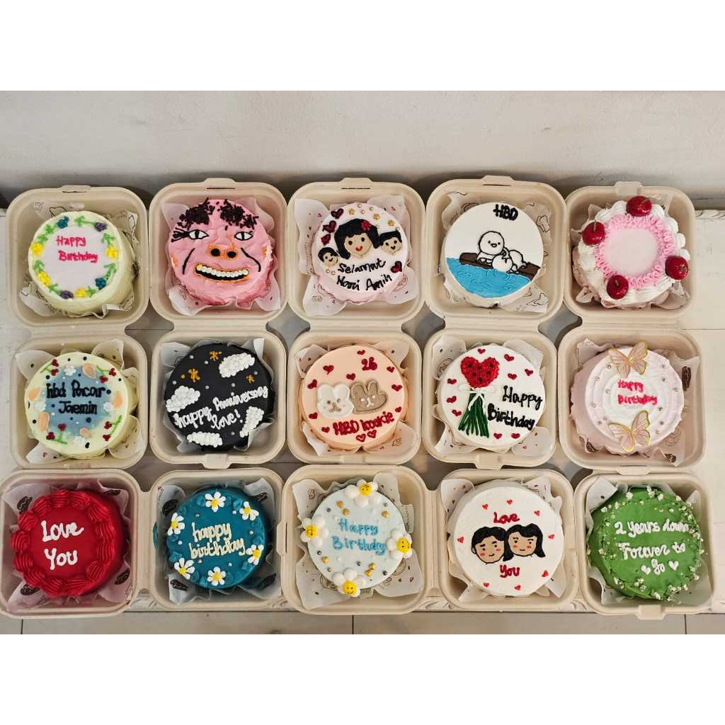 

Korean cake 10cm Bento cake 10 cm Korean Lunch box cake custom cake mini cake birthday Kue ulangtahun Birthday cake 10cm Korean bento cake