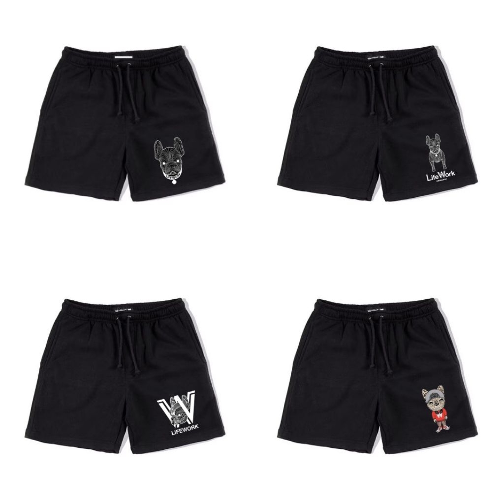 Short pants lifework - celana pendek fleece premium hight quality