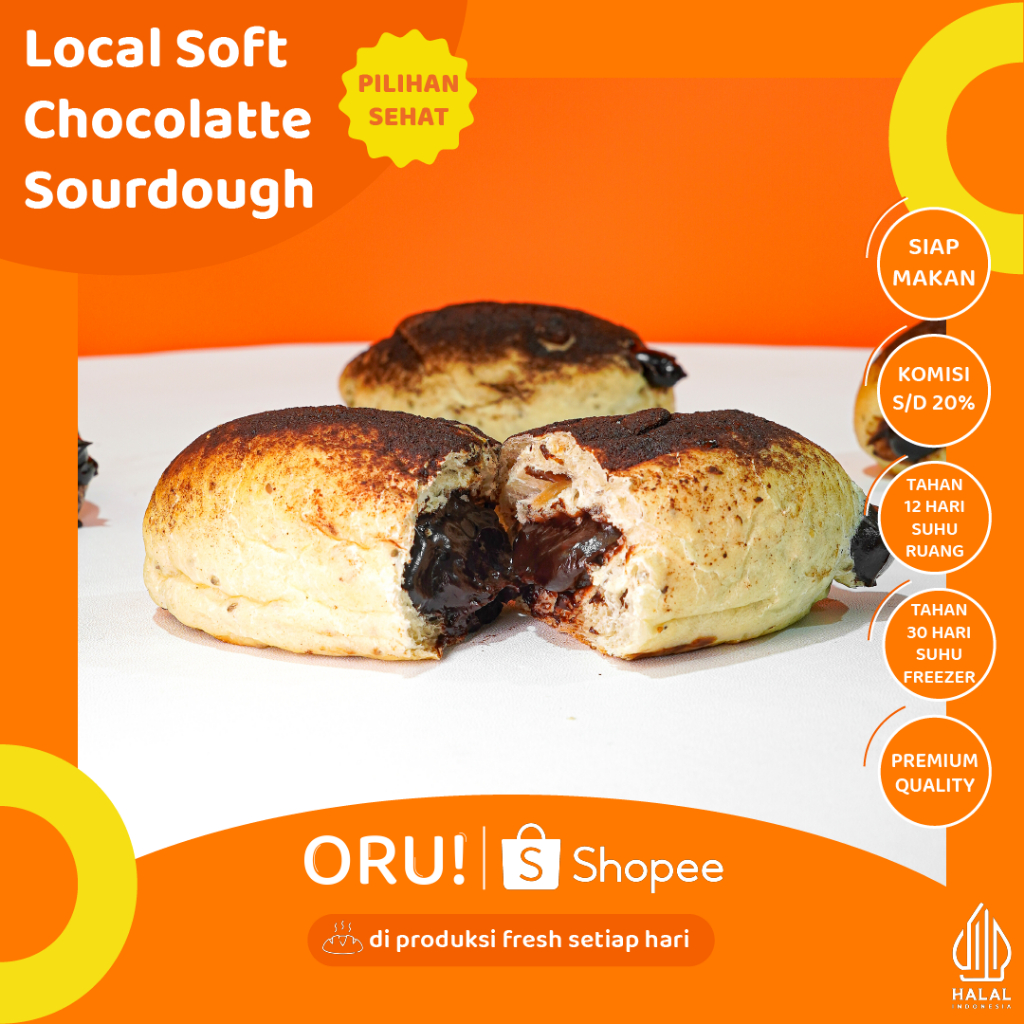 

[PROMO HARGA AMBYAR] ROTI MAUNG COKLAT BELEPOTAN / LOCAL SOFT CHOCOLATTE SOURDOUGH - ORU Indonesia