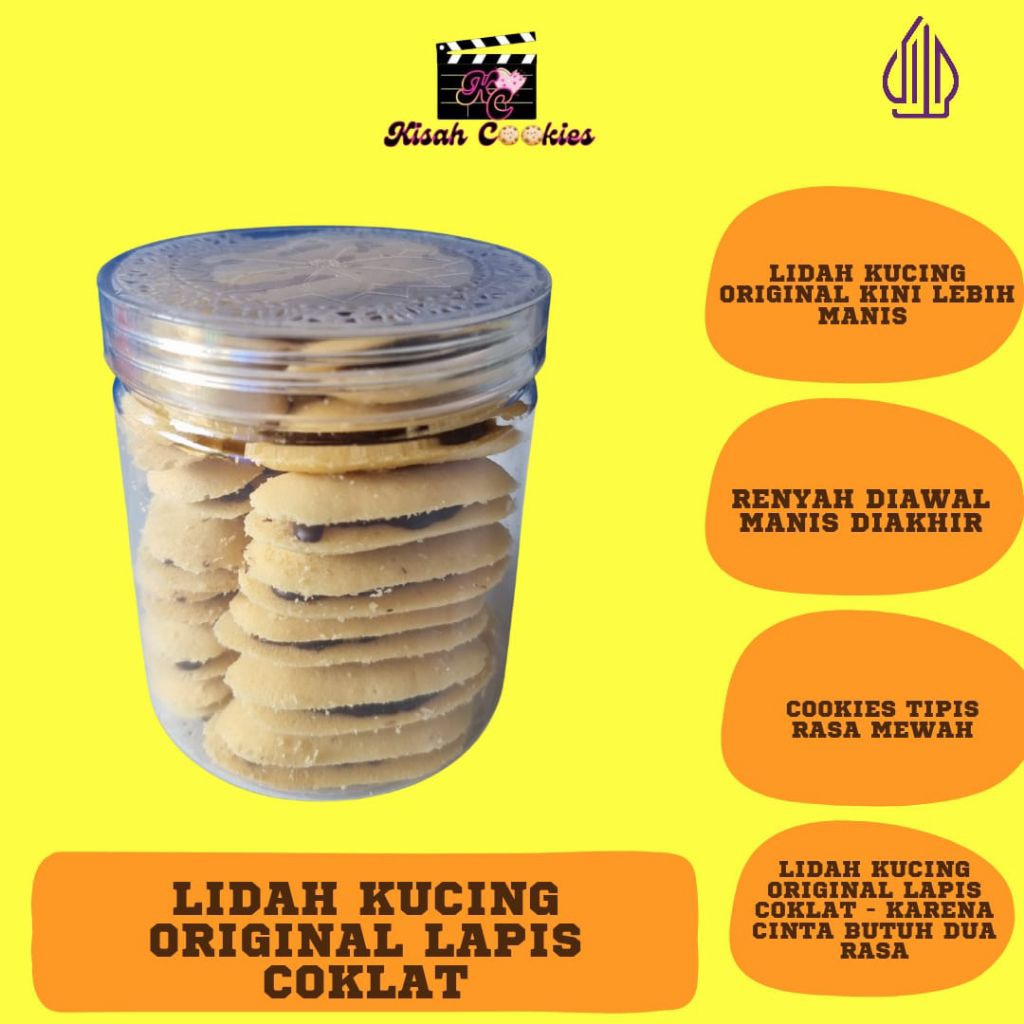 

LIDAH KUCING ORIGINAL LAPIS COKELAT Food Snack Cookies Coklat Cemilan Manis Makanan Choco