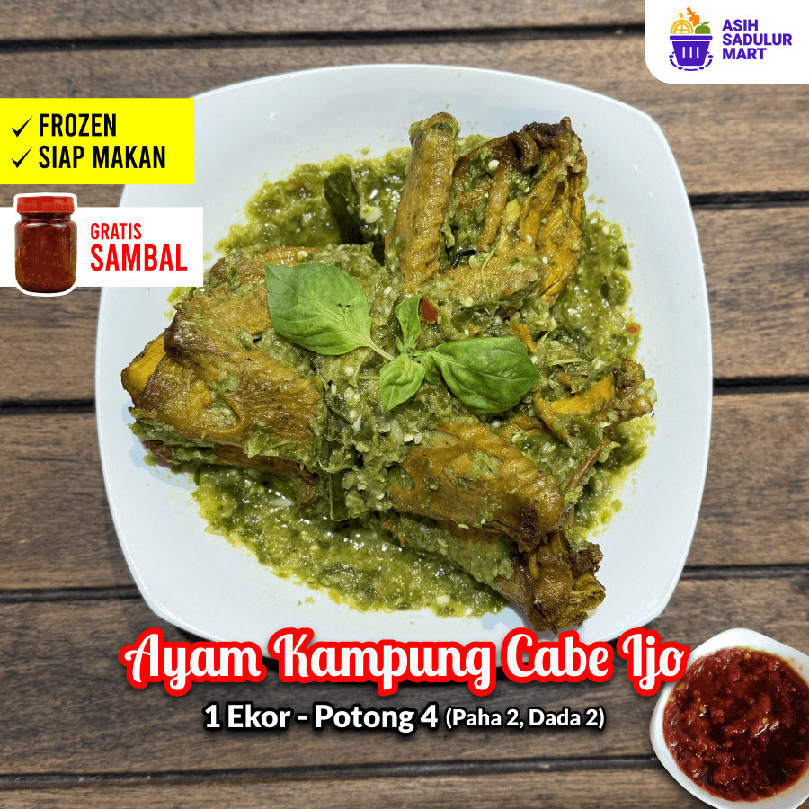 

Ayam Kampung Cabe Ijo (Frozen & Siap Makan) Ayam Siap Goreng / Siap Santap Bandung