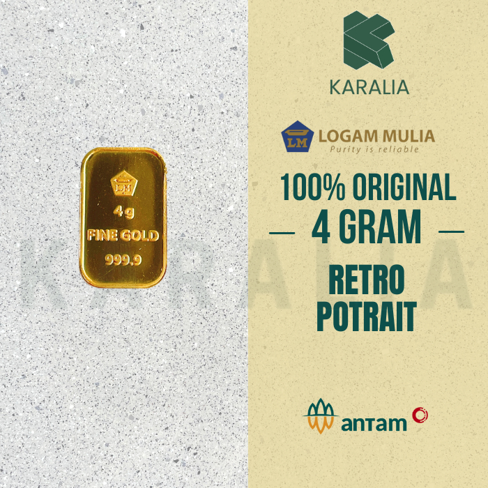 ANTAM LOGAM MULIA 4 GRAM RETRO POTRAIT LM ANTAM EMAS ANTAM 4 GRAM RETRO BERDIRI
