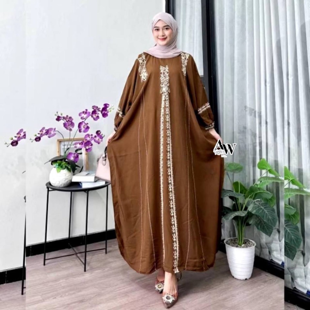Gamis Kaftan Araa by Sekata Batik Kaftan Rayon Premium Jumbo Busui Daster Kaftan Batik Pekalongan