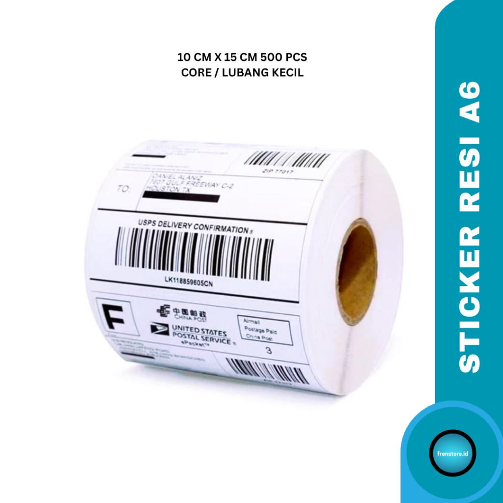 

STICKER RESI LABEL BARCODE 100x150 MM / THERMAL 10cm x 15cm 500 PCS