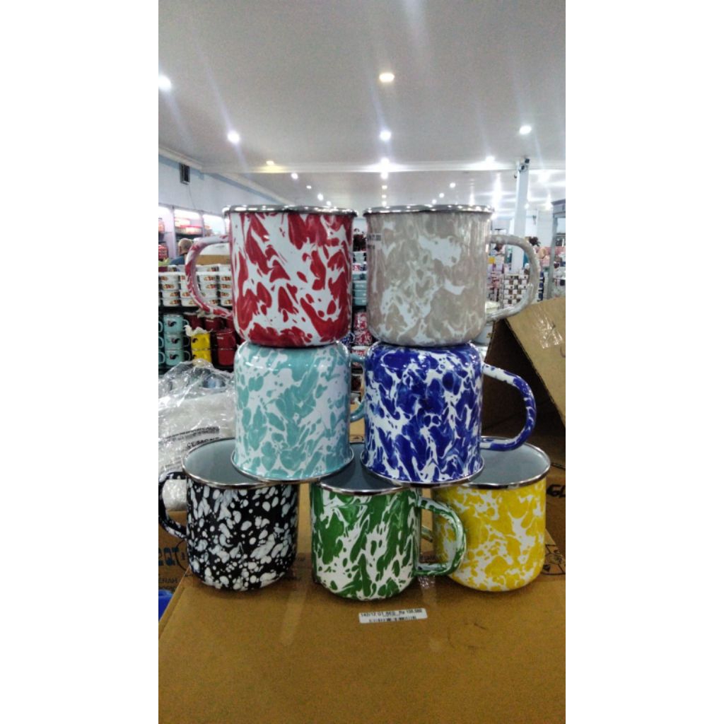 GELAS MUG BLIRIK ENAMEL HIJAU KEDAUNG ORI-9CM