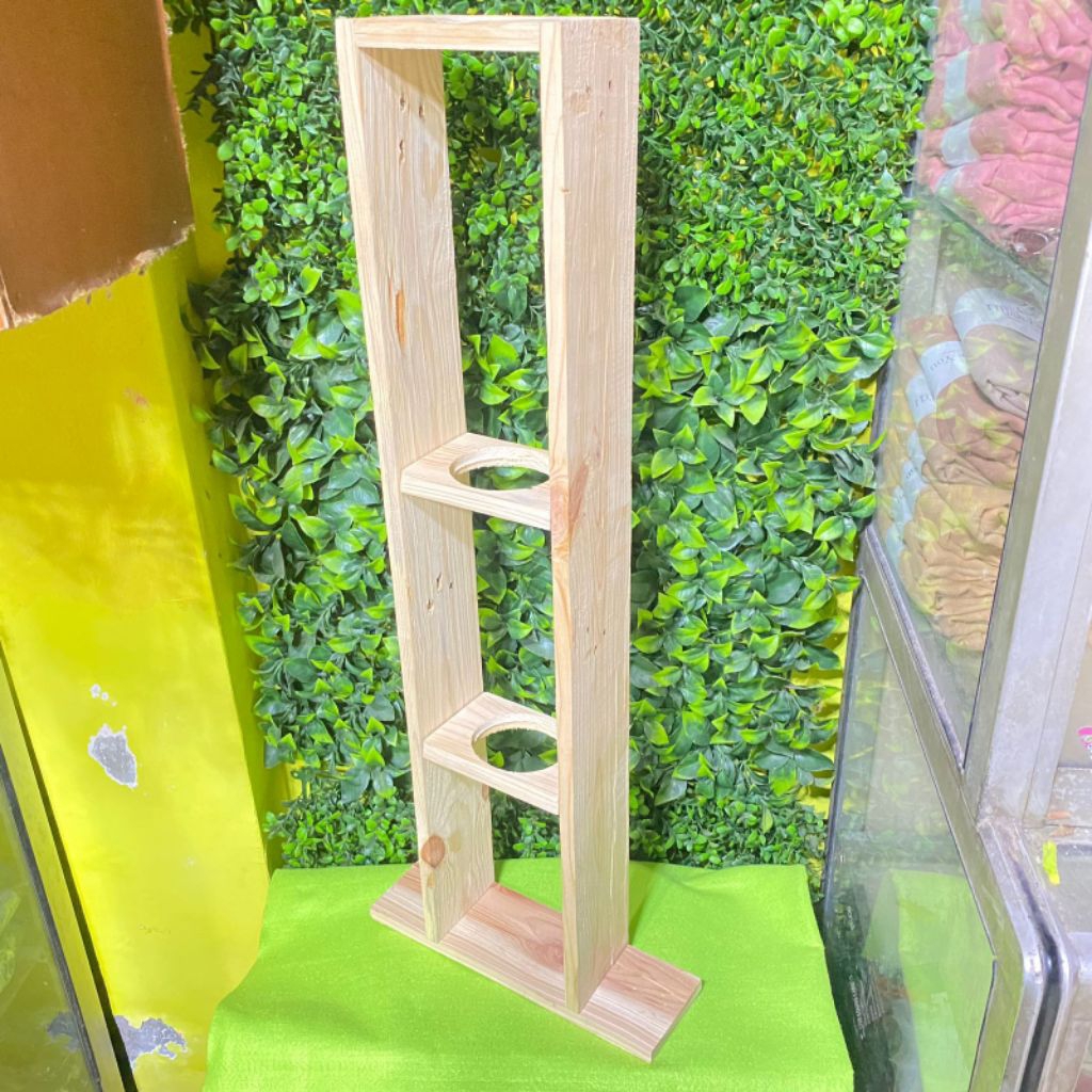 rak pot vas bunga dari kayu jati belanda