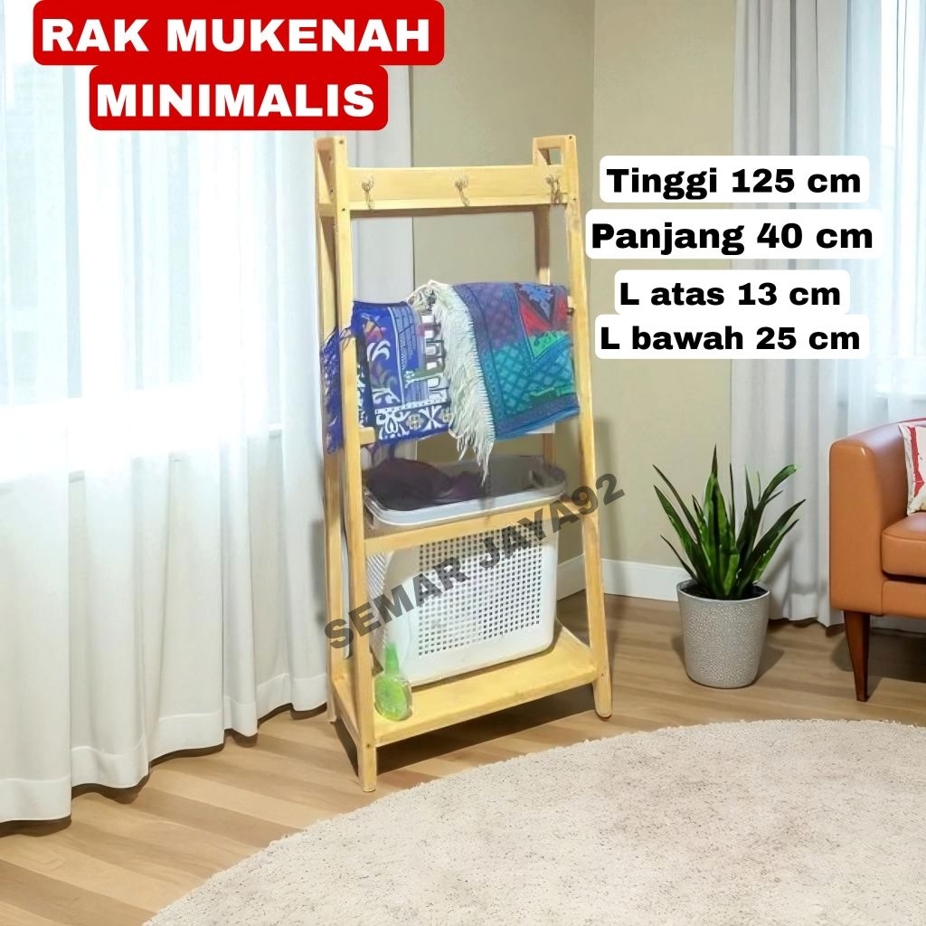 Gratis Tasbih,, Rak Sajadah Mukenah Minimalis Tinggi 125 cm Gantungan Sajadah Dan Sarung