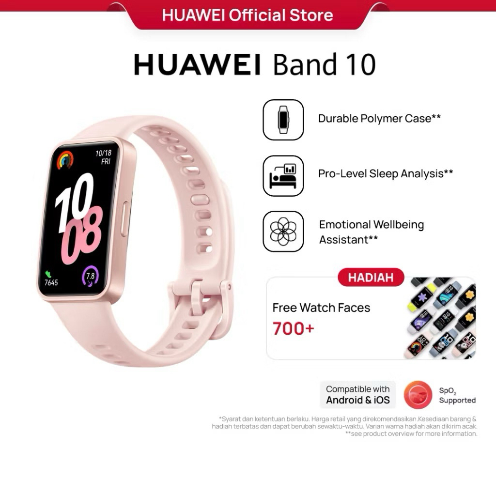 [BEST SELLER] HUAWEI Band 10 Smartband | Sleek Aluminum Alloy Case | Pro-Level Sleep Analysis | Emot