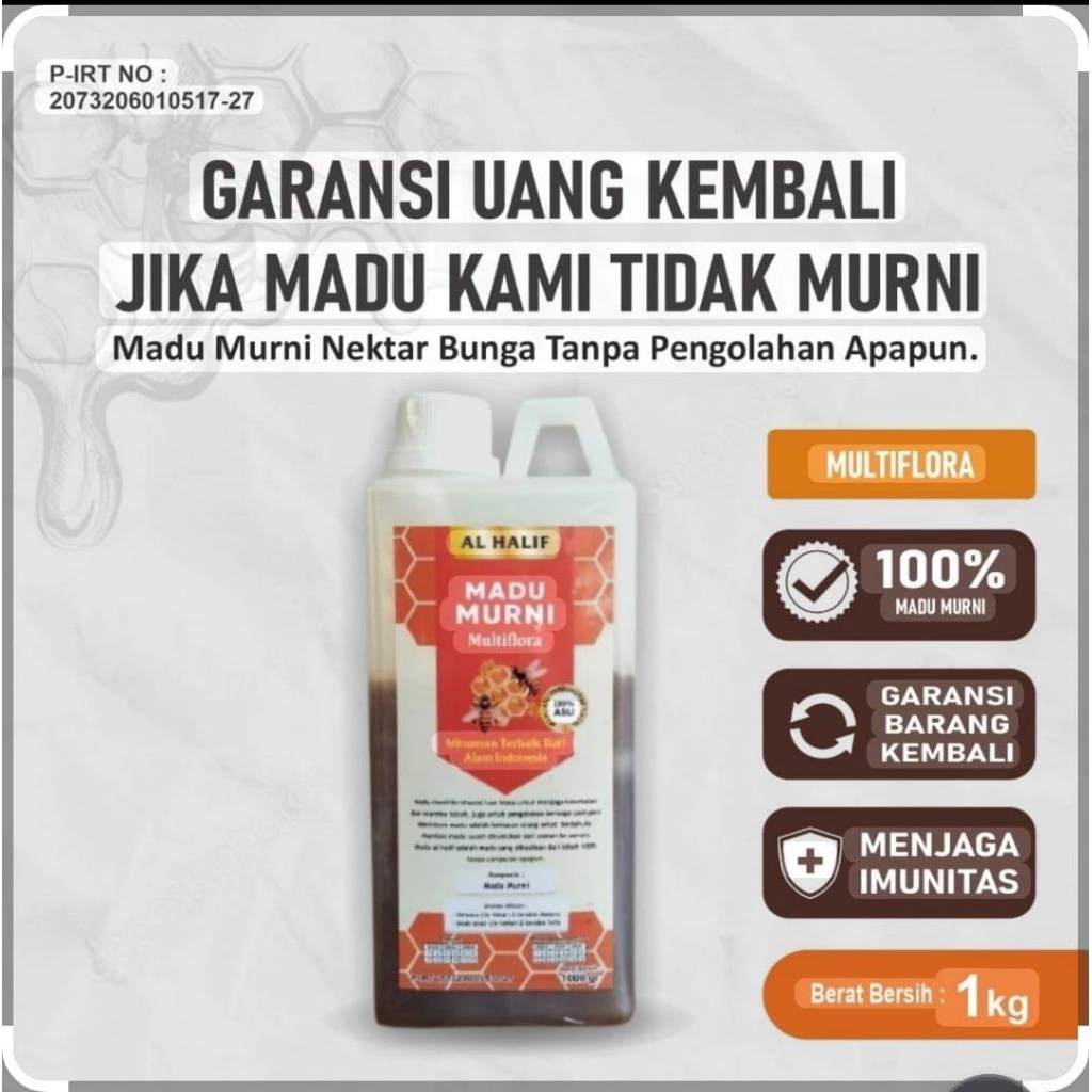 

madu al halif madu multiflora asli 100% tanpa campuran/Madu Murni 100%