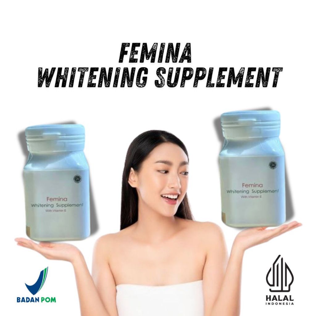 Femina Whitening Suplemen 30 kapsul pemutih wajah dan badan