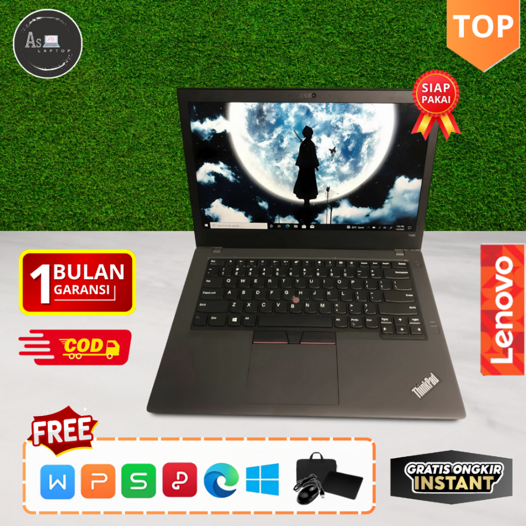 Laptop Lenovo Thinkpad T480 T480s i5 i7 Gen 8 Layar 14" inch | Second Mulus Berkualitas dan Bergaran