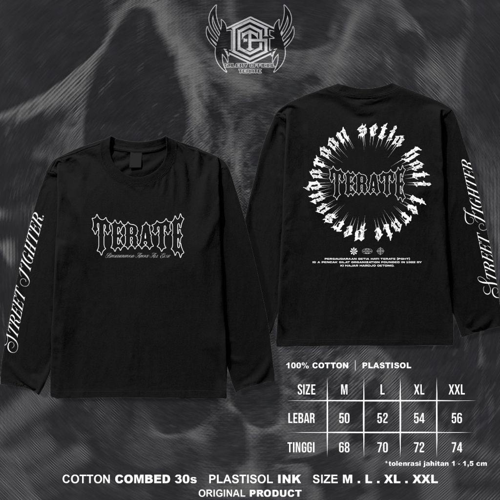 KAOS PSHT LENGAN PANJANG KECE, KAOS TERATE KEREN