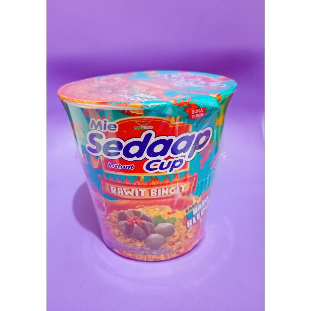 

Mie cup SEDAAP Rawit Bingit Rasa Baso Bleduk 77gr