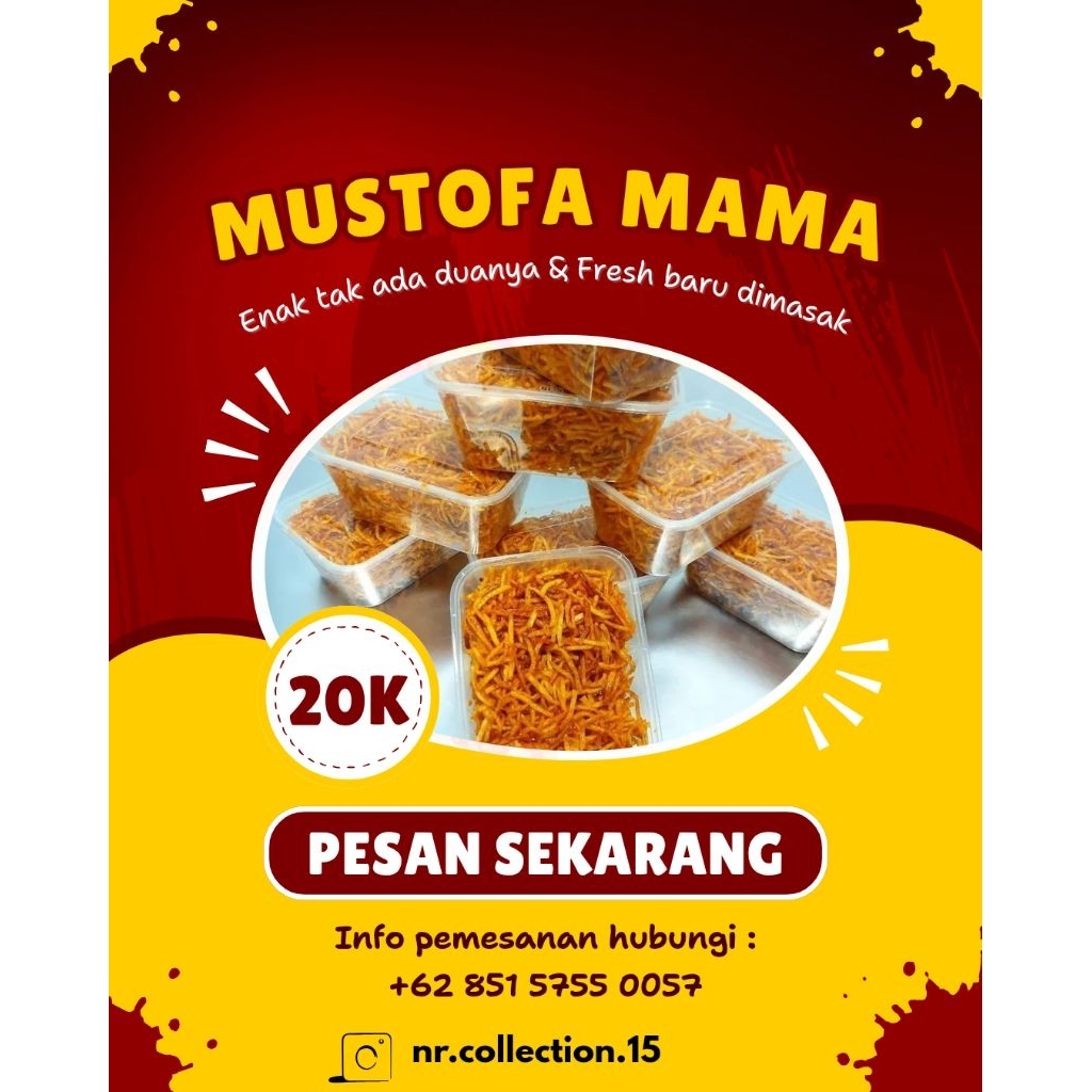 

MUSTOFA MAMA - PRE ORDER - ENAK RENYAH - BARU DIMASAK - SEDAP GURIH