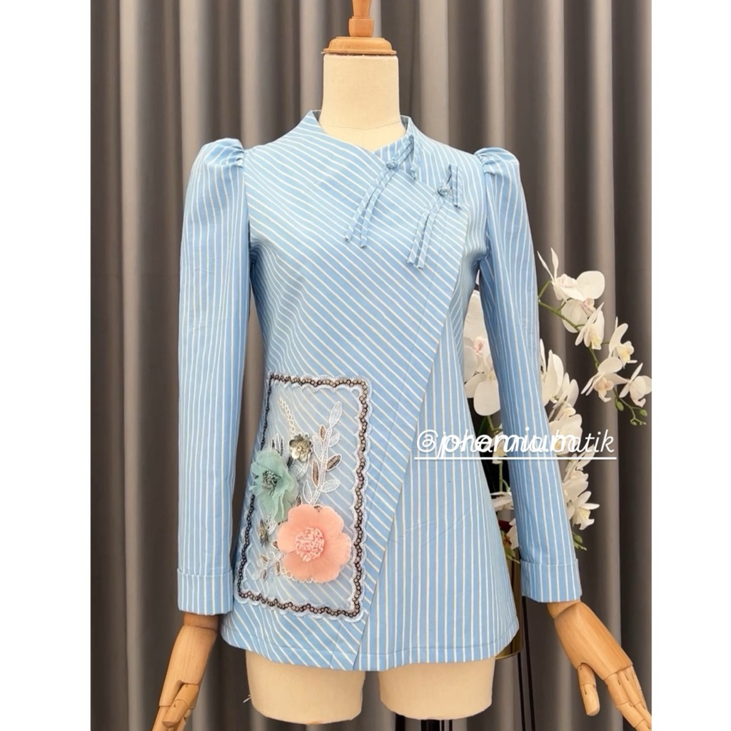 Atasan Batik Cirebon Bahan Katun | Atasan Blouse batik wanita kerja fashion