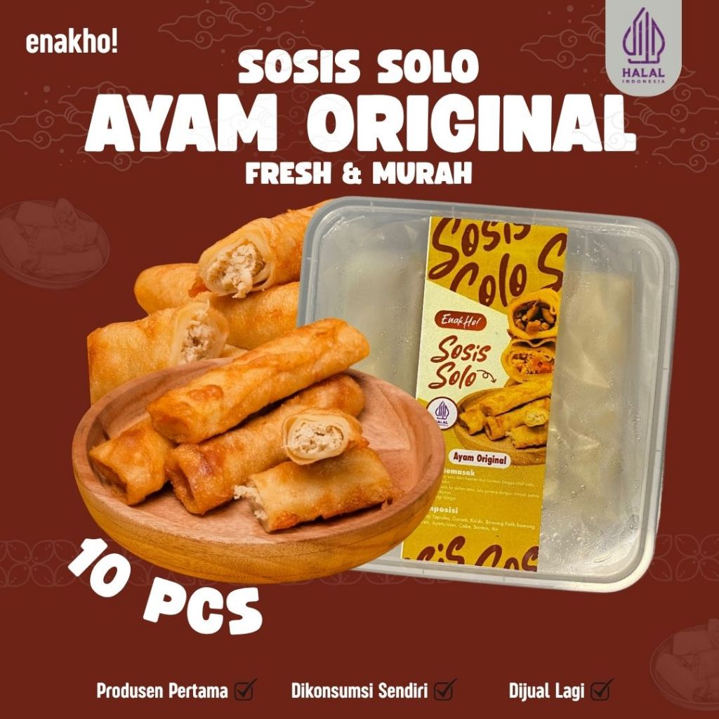 

SOSIS SOLO ENAKHO ISI AYAM SUWIR ORIGINAL FROZEN FOOD