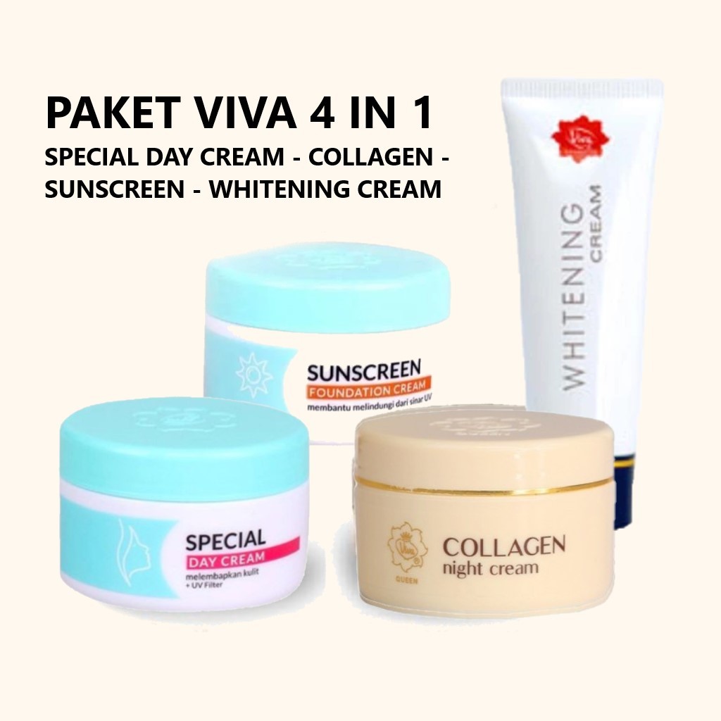 VIVA PAKET WHITENING ISI 4PCS SDC, SSC, CNC , WHITENING CREAM 15GR ~ ORIGINAL 100%
