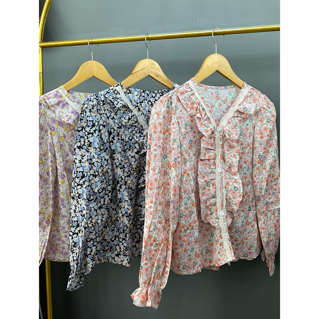 Atasan Xiao Min Classic Fashion / Atasan Korea Import / Atasan Ruffle / Atasan Korea Ruffle / Blouse