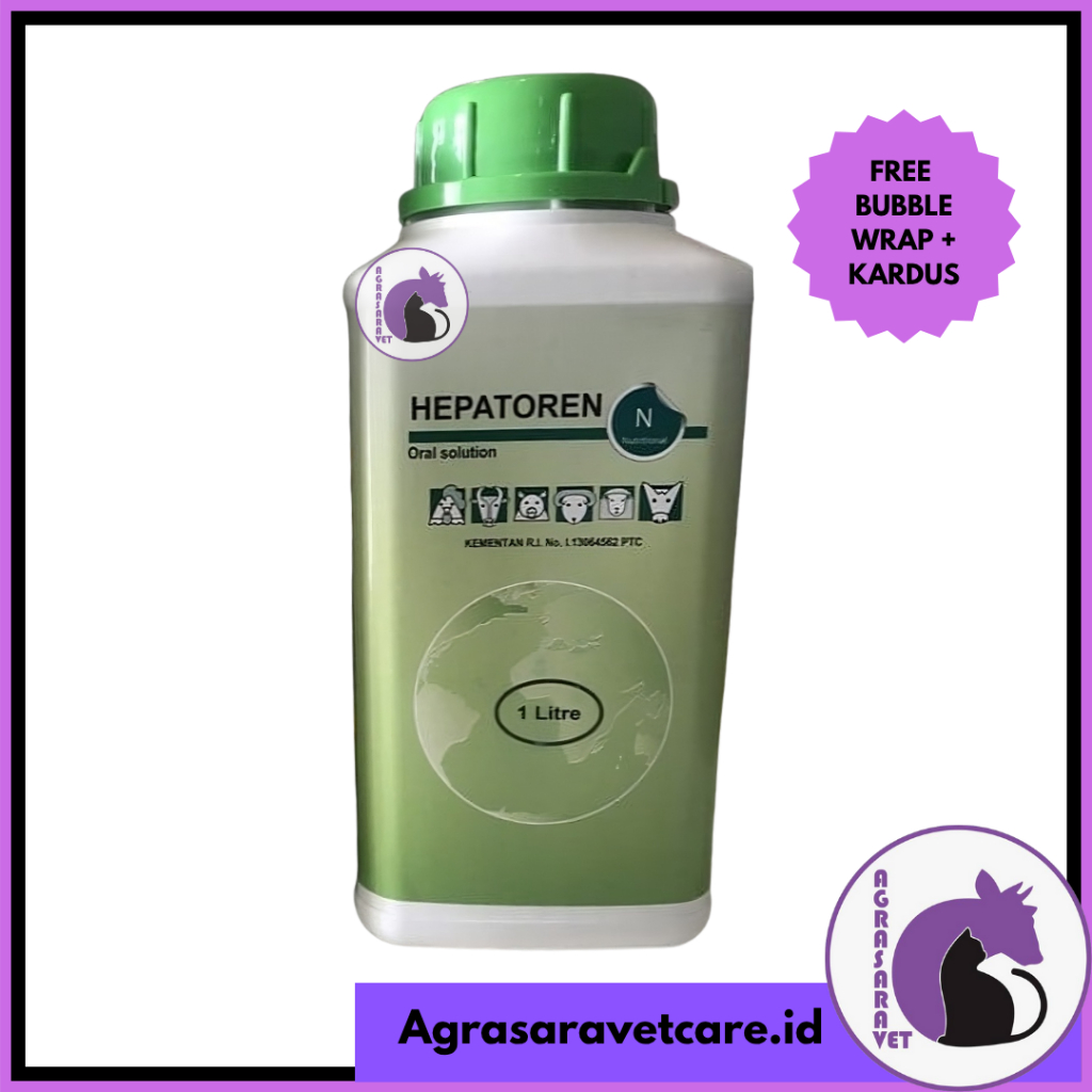 HEPATOREN 1 LITER (CARNITINE SORBITOL) PERBAIKI FUNGSI HATI TERNAK MIRIP HEPARENOL