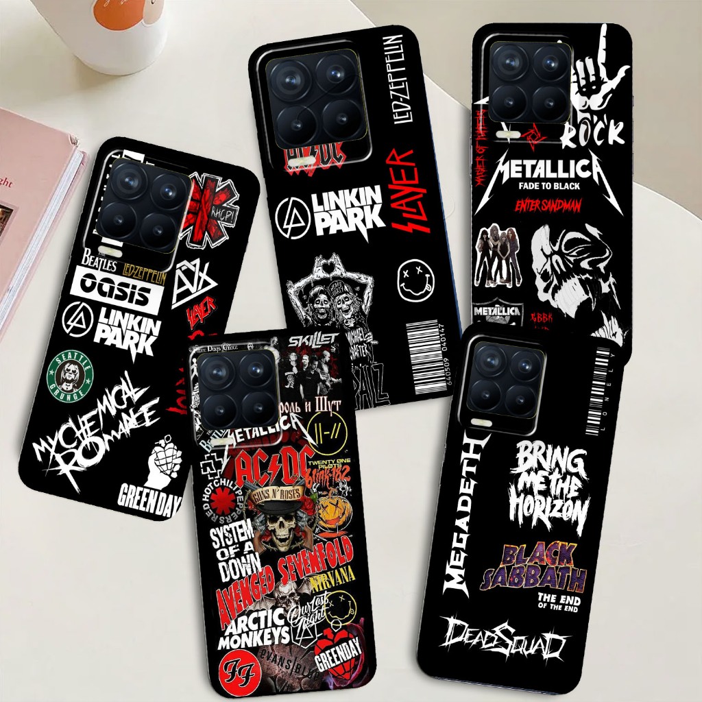 Softcase Pro Camera Untuk Realme 8 - Softcase Walpaper Black B4nd Series  - Pelindung Hp Terbaru - S