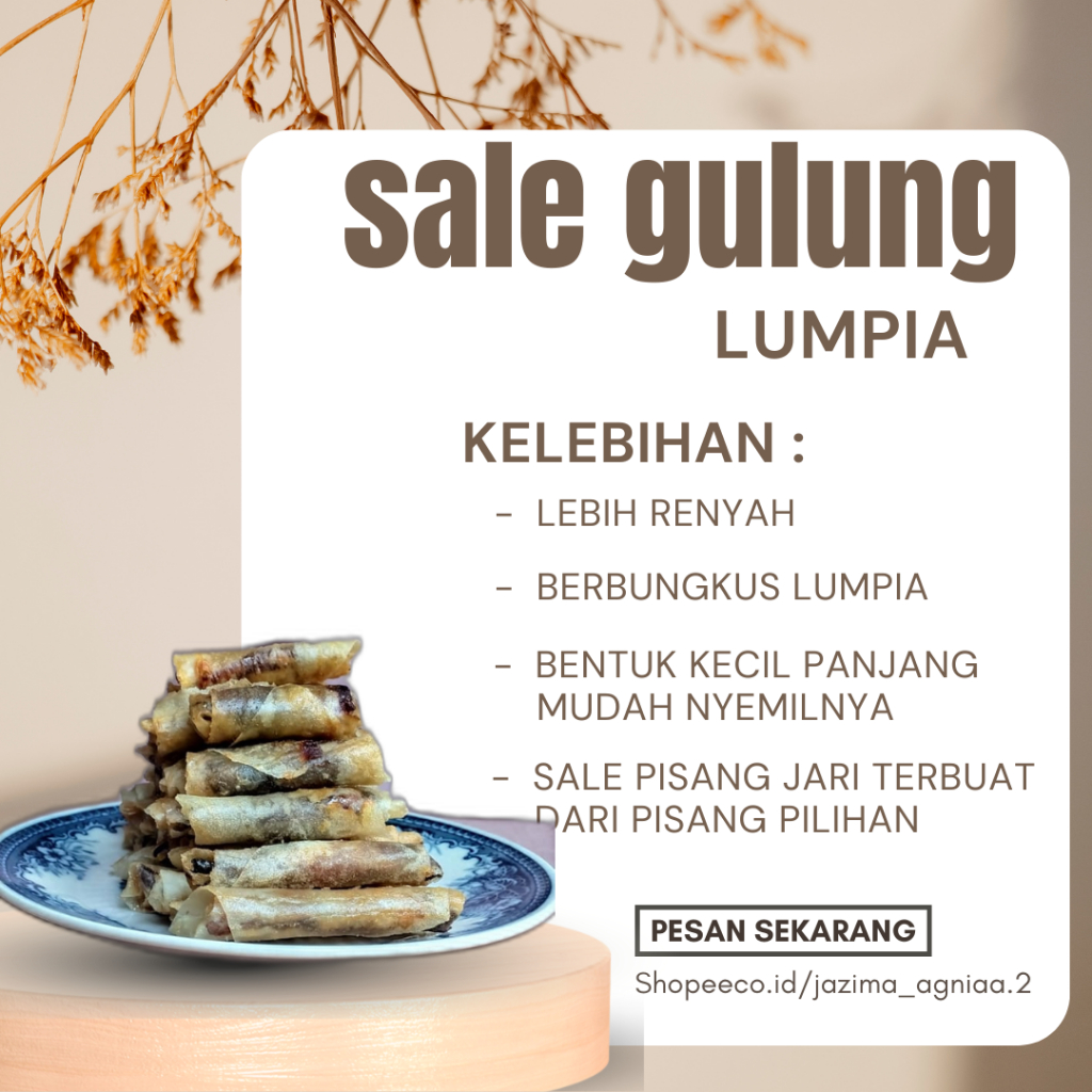 

Keripik Sale Pisang Gulung Spesial 500 Gr Cemilan Krispy Sale Lumpia Manis Snack Makanan Sehari Hari