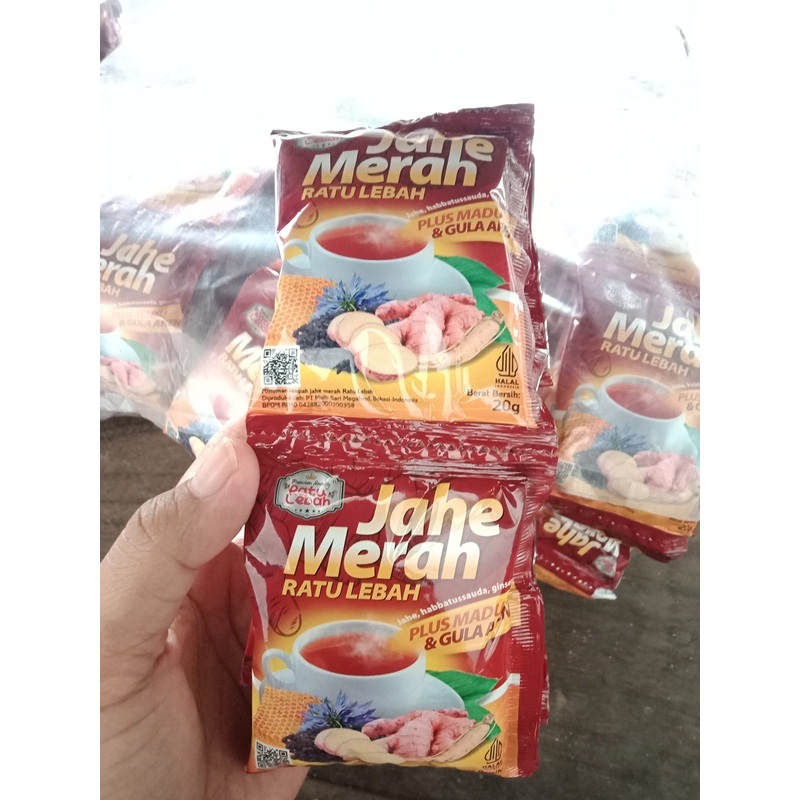 

JAHE MERAH GINSENG PLUS HERBAL DENGAN GULA AREN 1 renceng
