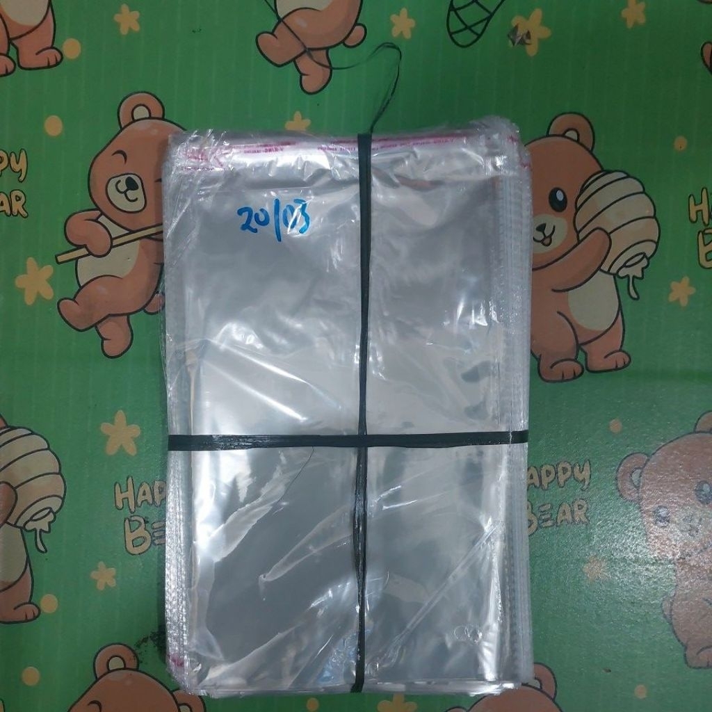 Plastik OPP LEM Seal 20X30/03MICRON 100LEMBAR MICRON 03 TIPIS PLASTIK LEM/PLASTIK BAJU