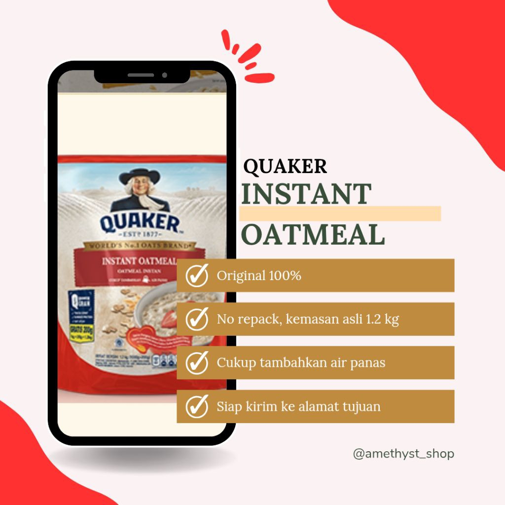 

[QUAKER] Instant Oatmeal 1.2 kg Expired Nov 2026