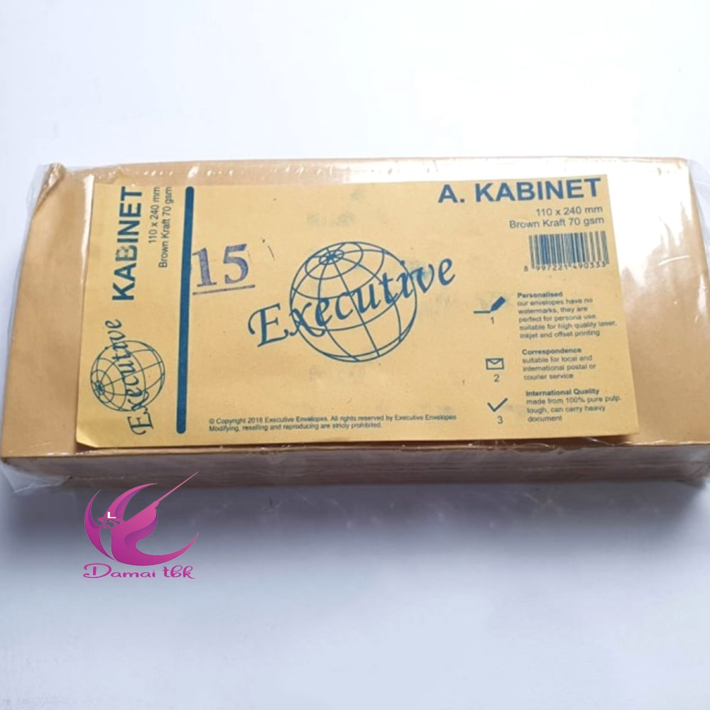 

( 1 Pak Isi 100 Lembar) Executive Amplop Coklat Ukuran A. Kabinet 110x240