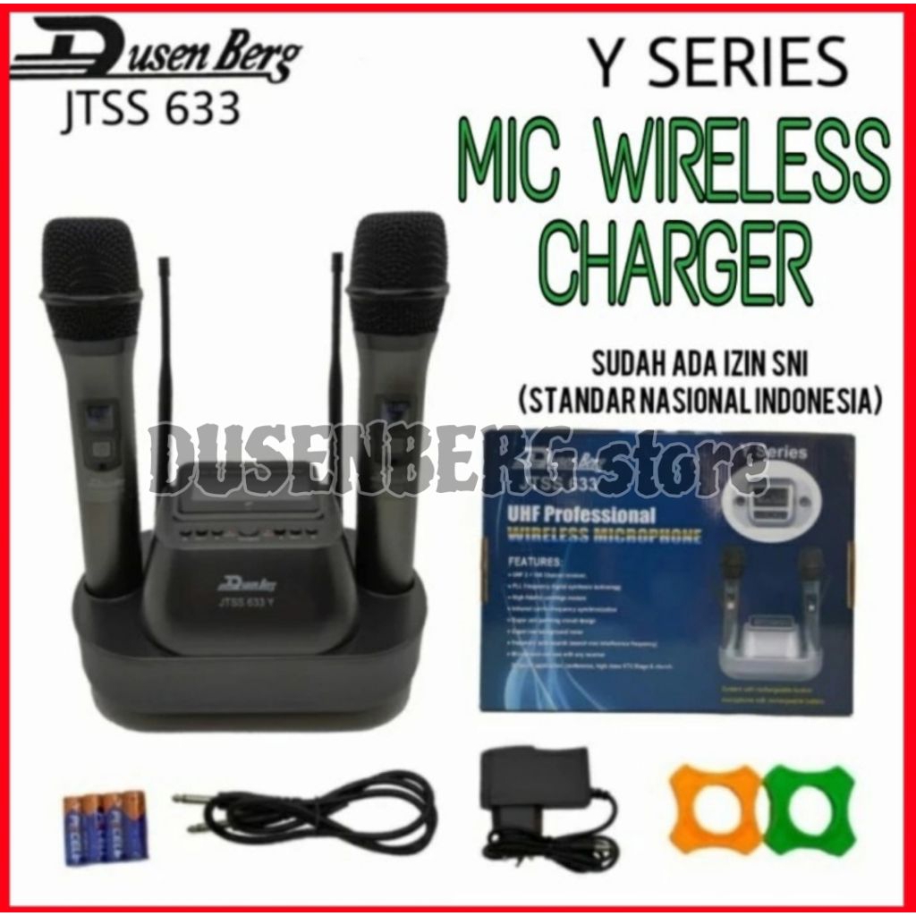Mic Wireless Dusenberg JTSS 633 Y Charger 2 Microphone Wireless UHF