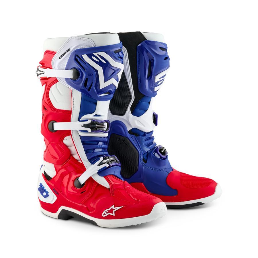 SEPATU ALPINESTARS TECH 10 RED WHITE BLUE ALPINESTARS TECH 10 RED WHITE BLUE SEPATU CROSS ALPINESTAR