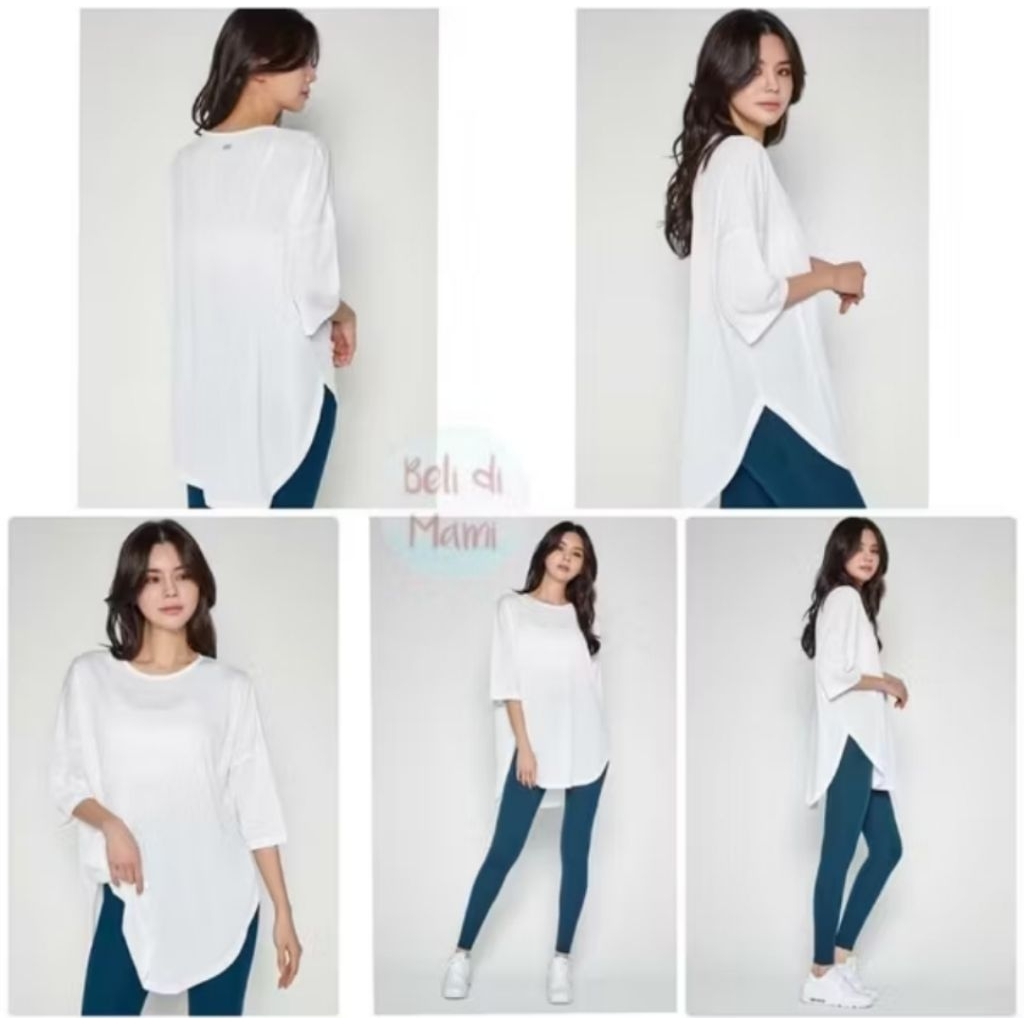 STL - Hip Cover Quick Dry Short Sleeve - All Size Korea Oversized Top Wanita – Kaos Putih Loose Fit 