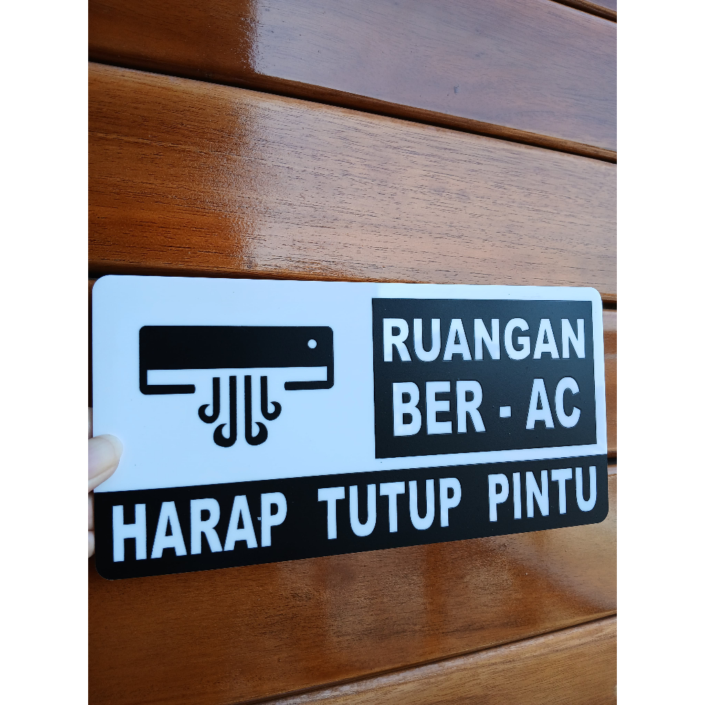 signboard  ruangan ber-AC harao tutup pintu | tanda ruangan ber-AC