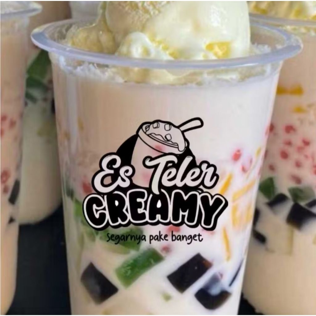 

Stiker Transfaran Es Teler Creamy Hitam isi 100pcs