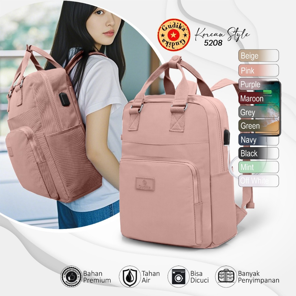 GUDIKA Bags 5208 - Ransel laptop Anti Air / Backpack Laptop Waterproof Daily Journey Style korea