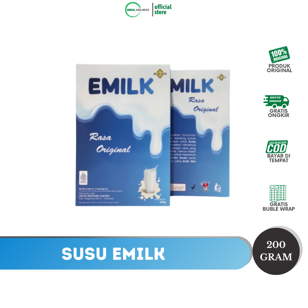 

EMILK SUSU KAMBING ETAWA BUBUK 200 GRAM RASA ORIGINAL | bantu atasi nyeri sendi | lancarkan pernafasan | jaga kesehatan pencernaan | cocok semua usia | STOK READY | bisa COD