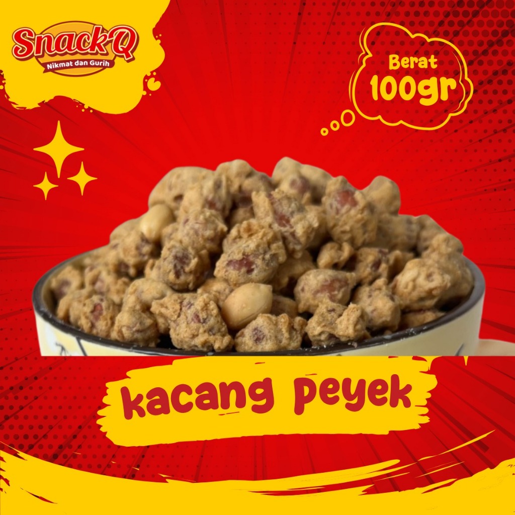 

Snackq.id - Kacang Peyek 100gr / Kacang Bawang Oven / Kacang Telur Kasar / Kacang Selimut