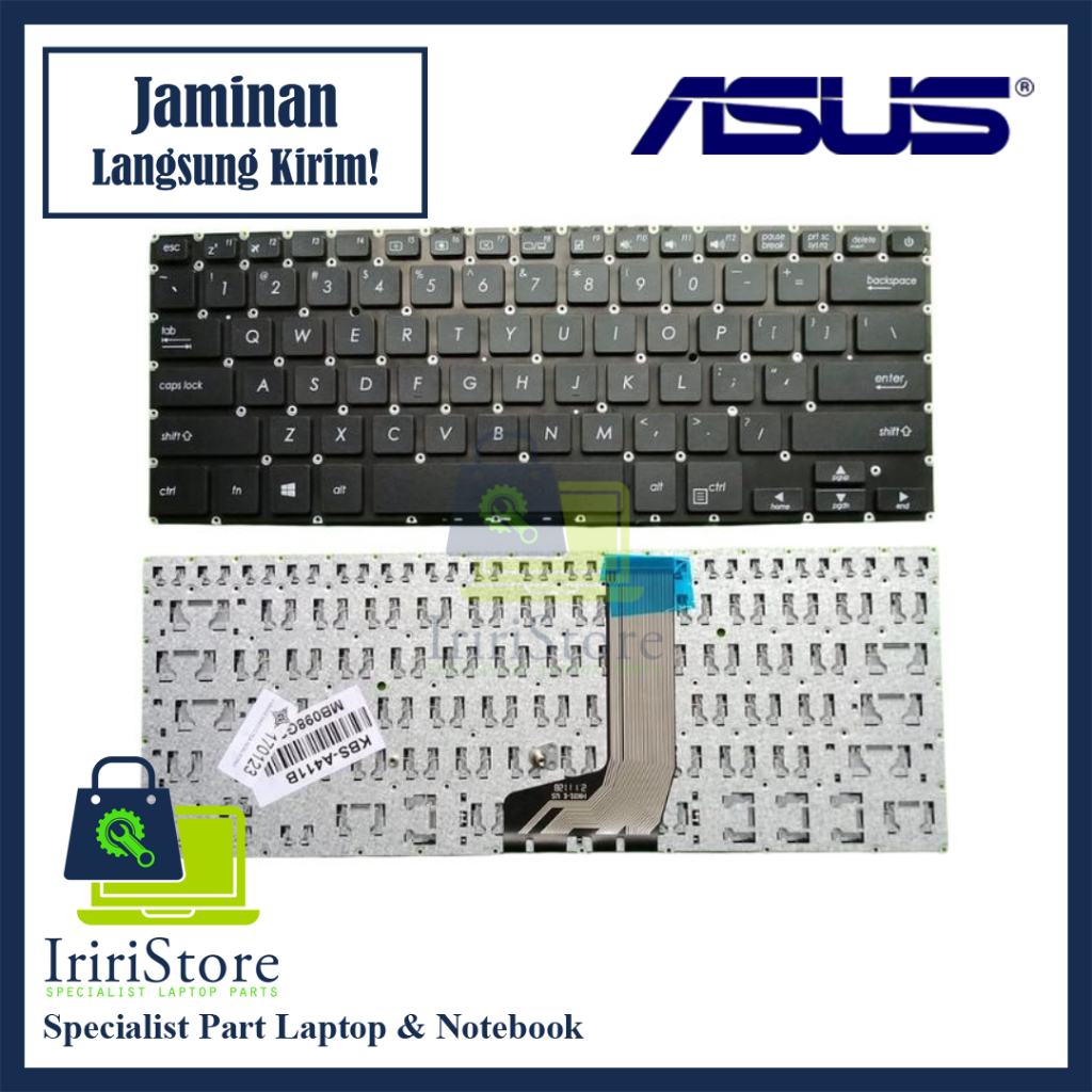 Keyboard Laptop Asus VivoBook X411UV X411QA A411Q A411QA X411 A411 Hitam