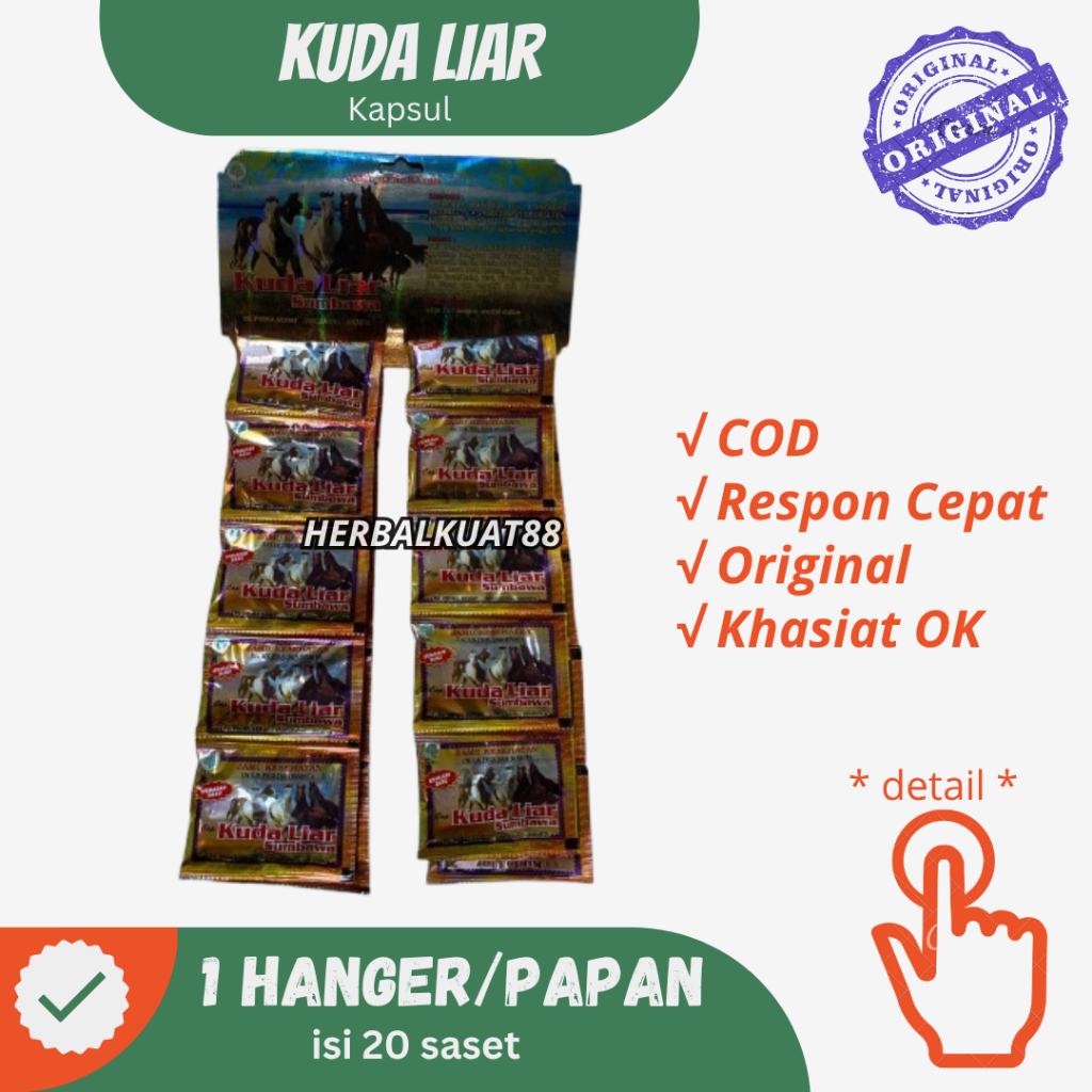 KUDA LIAR Kapsul Herbal || Rematik || Asam Urat || 20 Sachet / Hanger