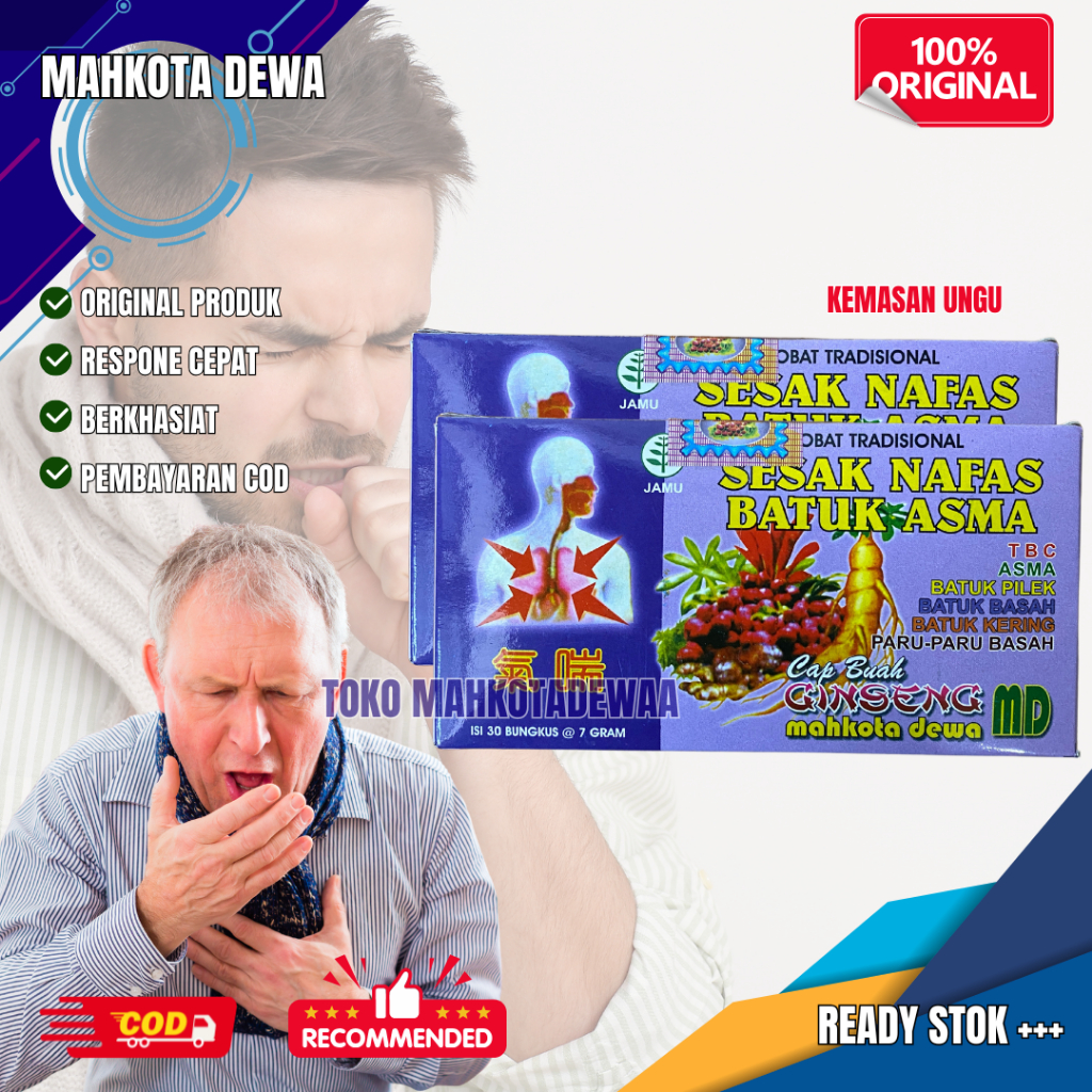 Mahkota Dewa Herbal Original Serbuk Sesak Nafas dan Batuk Asma