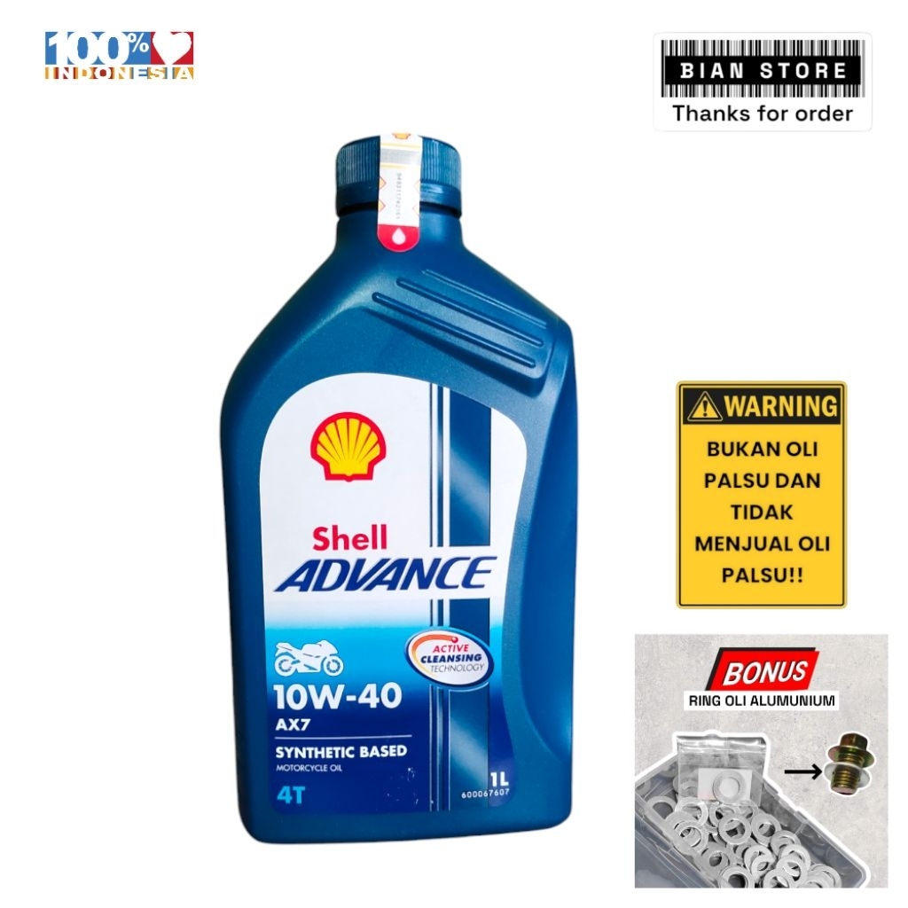 SHELL ADVANCE , OLI SHELL MOTOR 4 TAK KOPLING MOTOR LAKI ORIGINAL
