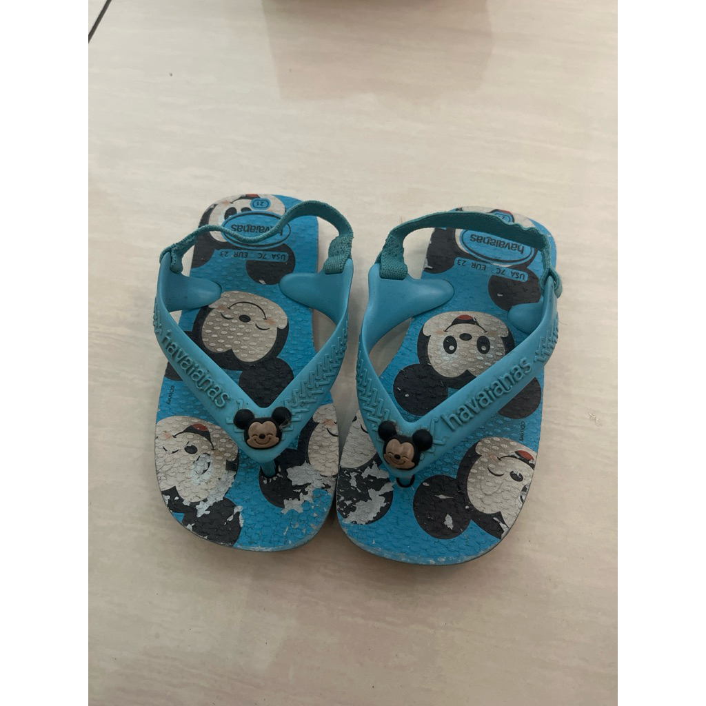 havaianas sandals mickey blue preloved