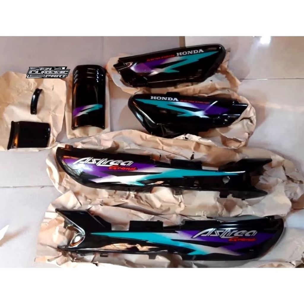 Cover body Honda Astrea Grand sabit 1995 ungu bodi set grand legenda impressa sabit set stiker