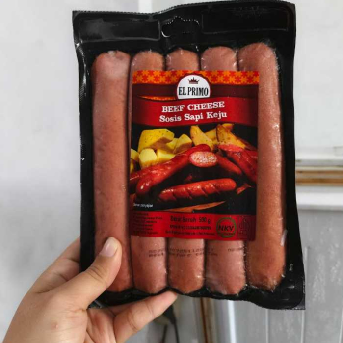 

El Primo Sosis Bakar Jumbo 500gr isi 5 Rasa Sapi Keju Beef Cheese