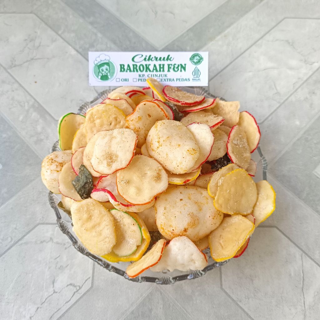 

Kerupuk Seblak Kering 250 Gram, 500 Gram, 1 Kg Renyah Gurih Daun Jeruk