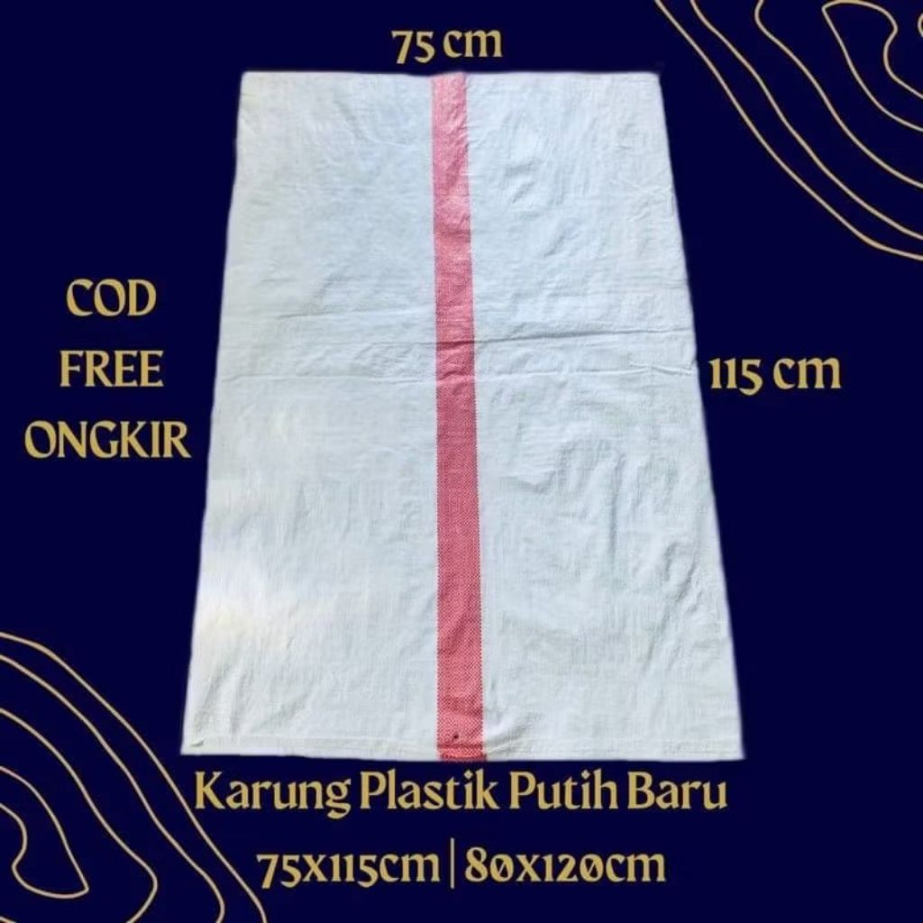 Karung Plastik 100Kg Uk 75cm x 115cm BARU Goni Plastik 100Kg Goni 100kg