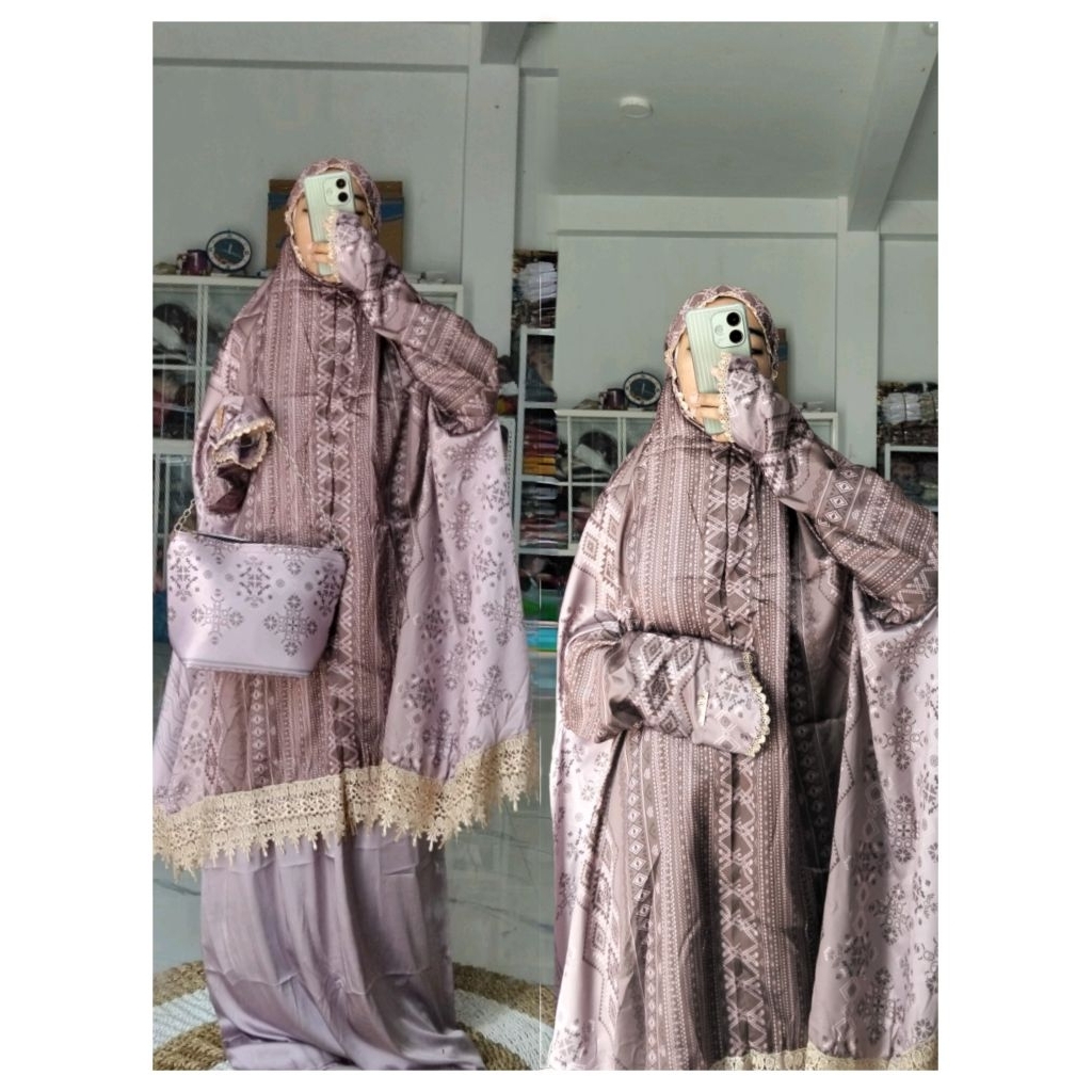 Mukenah putusan lengan silk Dior by Al adawiyah