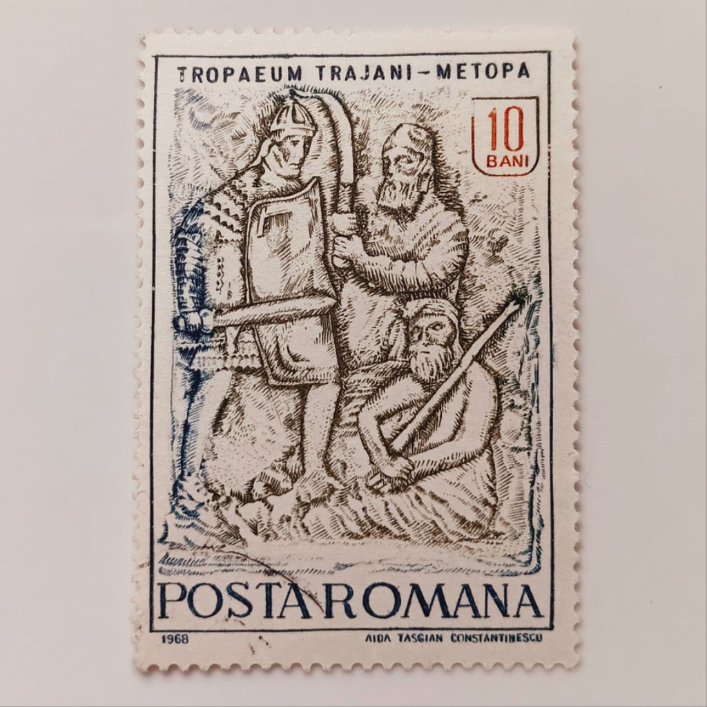 

(AA) Perangko Rumania 1968 Historical Buildings - Trophaeum Traiani 10 ban CTO