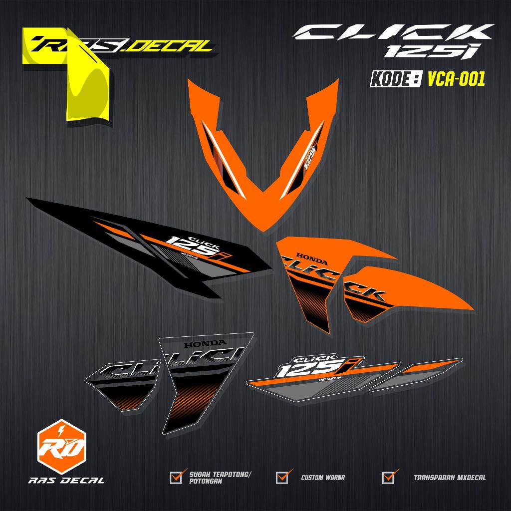 STIKER STRIPING VARIO LED OLD 125 i TRANSPARAN  - STRIPIING TRANSPARAN VARIO LED 125/150 OLD VIETNAM