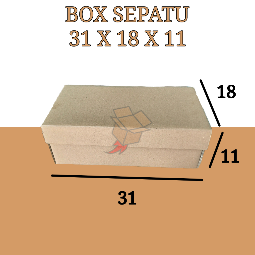 

Kardus Polos Karton Box Coklat DieCut Box Sepatu 31 x 18 x 11